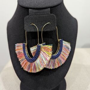 Colorful Fringe Hoop Earrings
